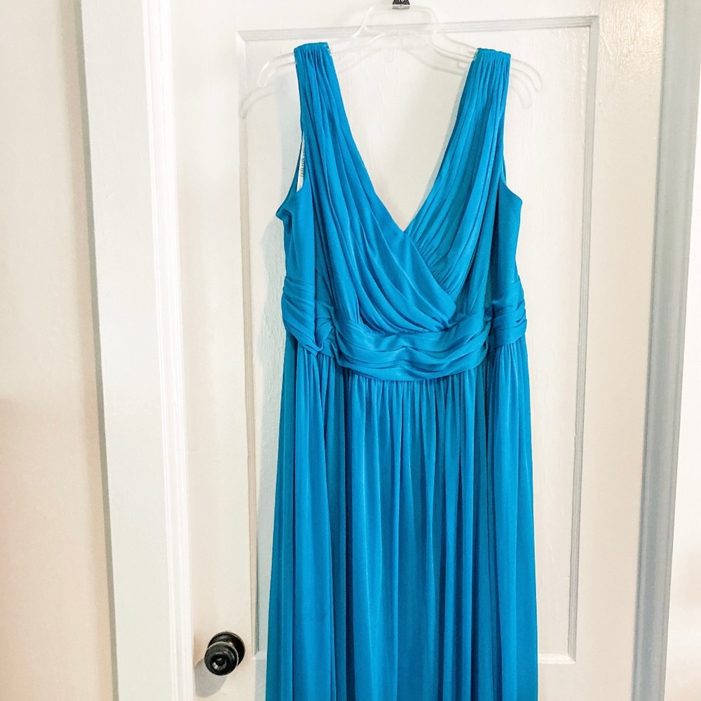 David’s Bridal Surplice Tank Long Chiffon Bridesmaid Dress